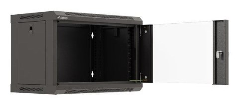 LANBERG SZAFA INSTALACYJNA RACK WISZĄCA 19" 6U 540X350 CZARNA DRZWI PRZESZKLONE (FLAT PACK)