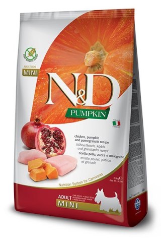 FARMINA N&D GF PUMPKIN CHICKEN&POMEGRANATE ADULT MINI - sucha karma dla psa - 7kg (WYPRZEDAŻ)