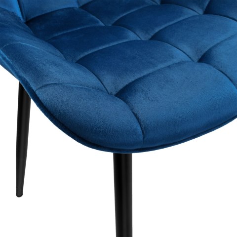 Krzesło welurowe NORMAN VELVET granatowe