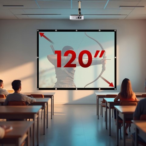 MACLEAN EKRAN PROJEKCYJNY, 120", 240X180CM, OBRAMOWANIE 25MM 4:3, HACZYKI DO NACIĄGU MC-169