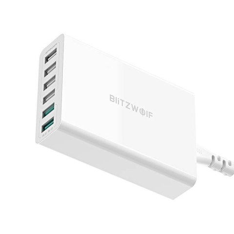 Ładowarka sieciowa BLITZWOLF BW-S15 60W 6xUSB-A (biała)