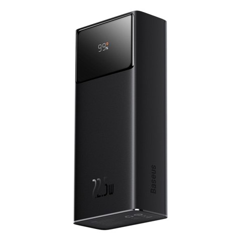 Powerbank 30000mAh 22.5W z kablem USB-A - USB-C 3A 30cm - czarny