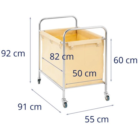Wózek na brudne pranie stal nierdzewna 250L
