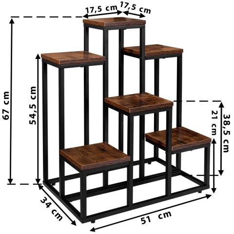 Kwietnik metalowy loft BELGAR RUSTIC stojak na kwiaty