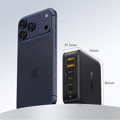 Stacja ładująca 4x USB-C 2x USB-A 120W - czarna