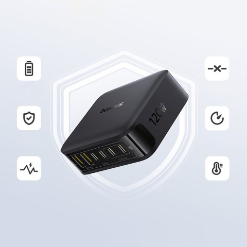 Stacja ładująca 4x USB-C 2x USB-A 120W - czarna