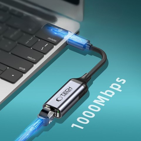Adapter przejściówka USB-A - Ethernet RJ45 1000Mbps - czarny