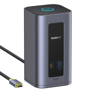 HUB stacja dokująca 12w1 USB-C do USB-C USB-A HDMI DisplayPort Rj45 - szara