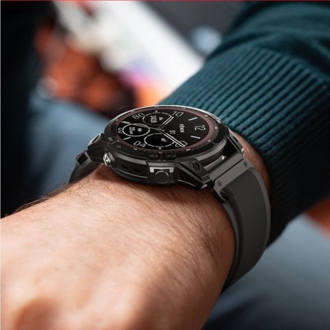 Pasek nylonowy na Garmin Fenix 5 / 6 / 6 Pro / 7 Nylon - czarno pomarańczowy