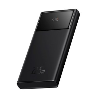 Powerbank 10000mAh USB-A USB-C z wyświetlaczem kablem 22.5W - czarny