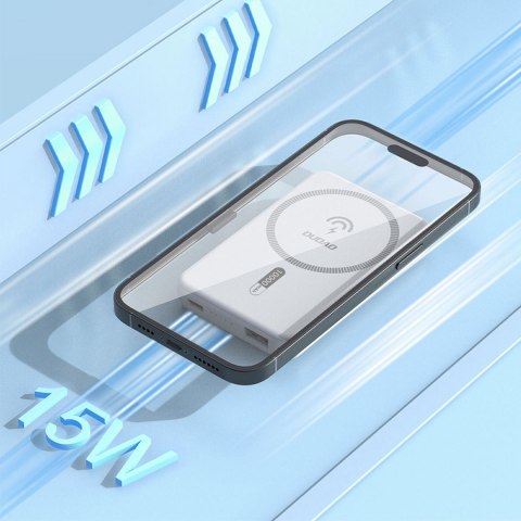 Powerbank magnetyczny K14S 5000mAh USB-A USB-C 20W - biały