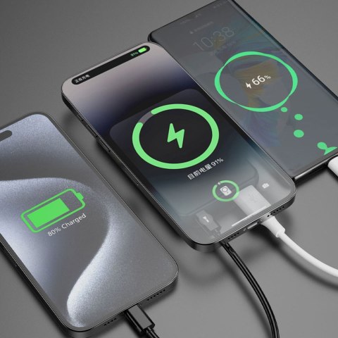 Powerbank magnetyczny K14S 5000mAh USB-A USB-C 20W - czarny
