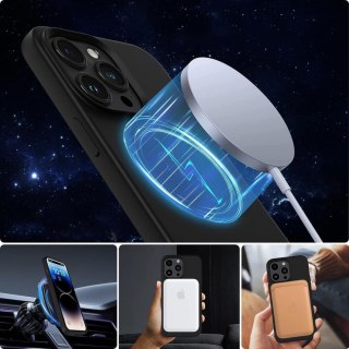 Etui pokrowiec na iPhone 15 Silicone MagSafe - czarny mat