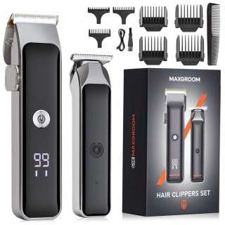Maszynka do strzyżenia z trymerem 7 nasadek LED USB-C - zestaw