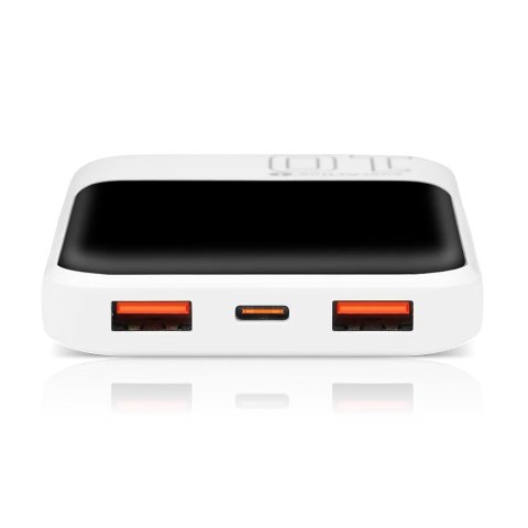 EVERACTIVE POWERBANK 10 000MAH, 2X USB, 1X USB-C 22,5W, QC4+, WYŚWIETLACZ LCD, BIAŁY EB-10Q