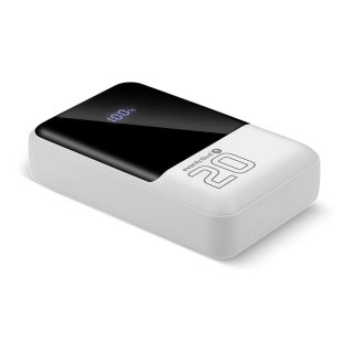 EVERACTIVE POWERBANK 20 000MAH, 2X USB, 1X USB-C 22,5W, QC4+, WYŚWIETLACZ LCD, BIAŁY EB-20Q