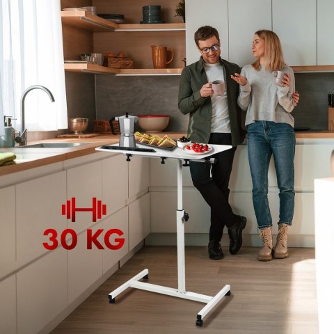 MACLEAN MOBILNE BIURKO/STAND NA LAPTOP, BIAŁE, REGULACJA WYSOKOŚĆ 59-89CM, MAX. 30KG MC-121 W