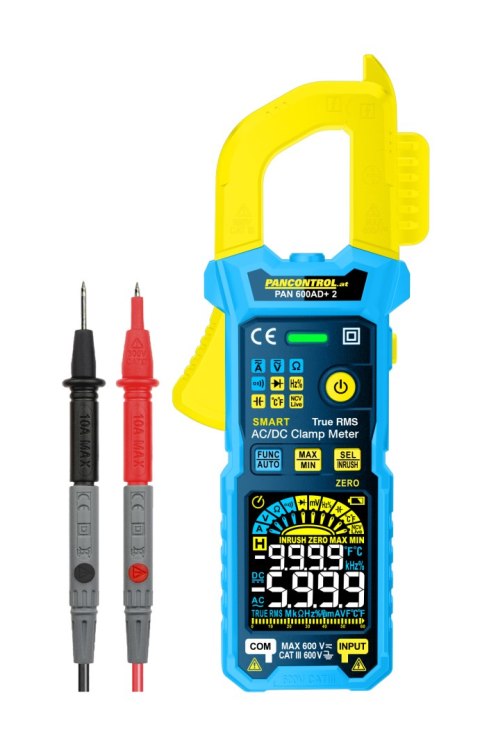 Cyfrowe cęgi prądowe 600A AC/DC True RMS o = 26 mm