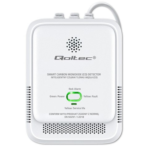 QOLTEC CZUJNIK TLENKU WĘGLA (CZADU) | DETEKTOR CO | ALARM 85DB LED