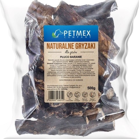 PETMEX Płuco Baranie gryzak przysmak dla psa 500g