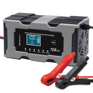 QOLTEC ŁADOWARKA 12V 10A | PROSTOWNIK Z FUNKCJĄ NAPRAWY DO AKUMULATORA AGM GEL LIFEPO4 | LCD