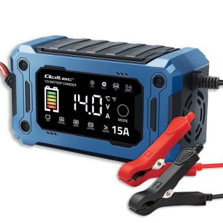 QOLTEC ŁADOWARKA 12V 15A | PROSTOWNIK DO AGM GEL LIFEPO4 | LCD