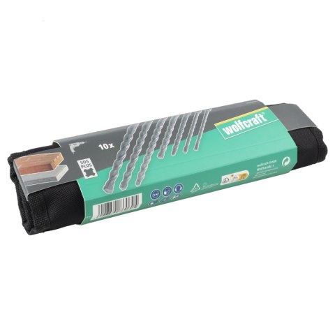 Zestaw wierteł do bedonu SDS-Plus 10 sztuk, wolfcraft