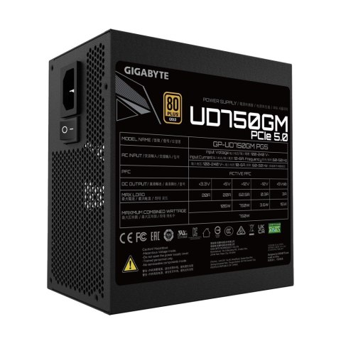 Zasilacz Gigabyte UD750GM PG5 750W 120mm 80+Gold (OUTLET)