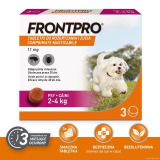 FRONTPRO Tabletki na pchły i kleszcze dla psa (2-4 kg) - 3x 11,3mg
