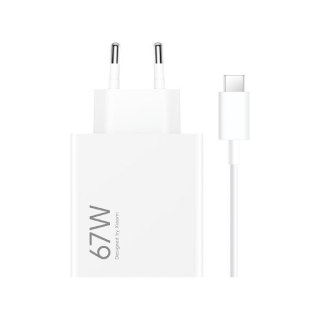 Ładowarka sieciowa Xiaomi 67W HyperCharge Combo (Type-A) EU Wall Charger, USB Type-A port, USB Type-C cable included (1 m), Whit
