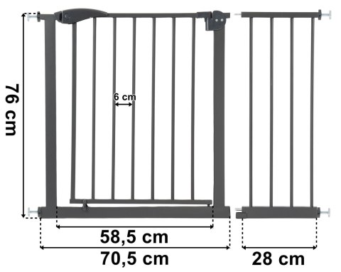 Barierka zabezpieczająca VILO 75 - 113 cm