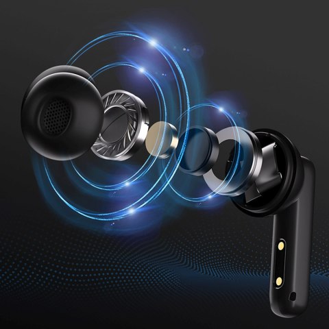 Słuchawki bezprzewodowe douszne T13 ANC IPX5 Bluetooth - czarne