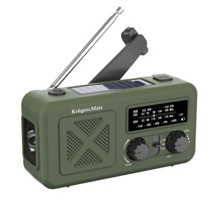 Radio solarne, przenośne radio awaryjne SOS, powerbank 2000mAh, latarka, dynamo, Kruger&Matz