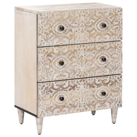 Bufet 2 pcs Biały 60 x 33,5 x 75 cm Drewno z mango