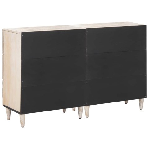 Bufet 2 pcs Biały 60 x 33,5 x 75 cm Drewno z mango