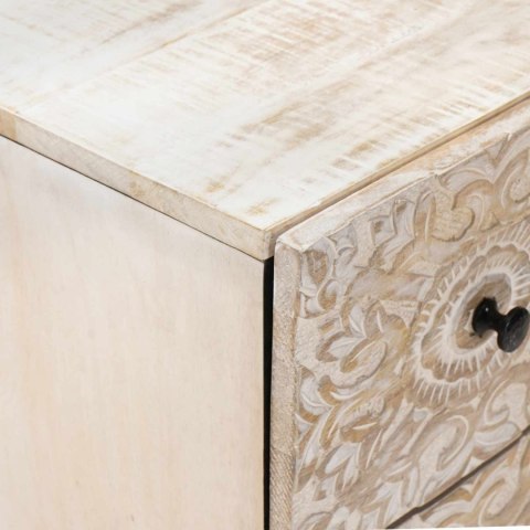Bufet 2 pcs Biały 60 x 33,5 x 75 cm Drewno z mango