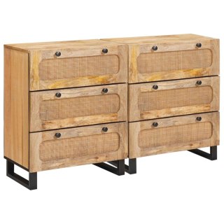 Bufet 2 pcs Brązowy 60 x 33 x 75 cm Drewno z mango