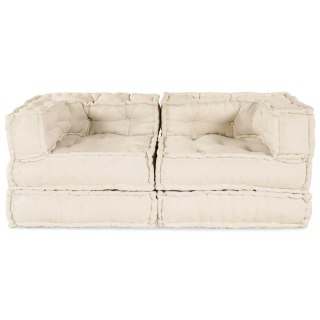 Modularna jednostka sofy 2 pcs kremowy 140 x 70 x 56 cm tkanina