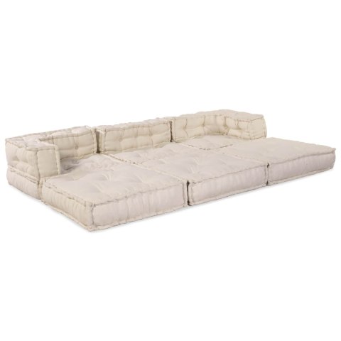 Modularna jednostka sofy 3 pcs kremowy tkanina