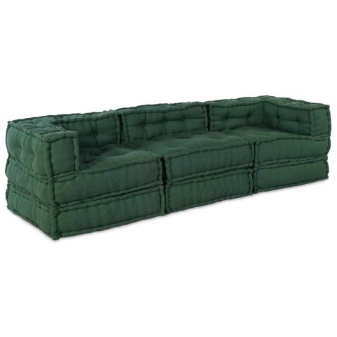 Modularna jednostka sofy 3 pcs zielony tkanina