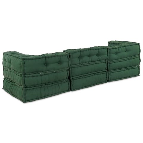 Modularna jednostka sofy 3 pcs zielony tkanina