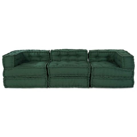 Modularna jednostka sofy 3 pcs zielony tkanina