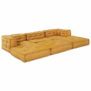 Modularna jednostka sofy 3 pcs żółty tkanina