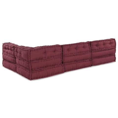 Modularna jednostka sofy 4 pcs Bordowy tkanina