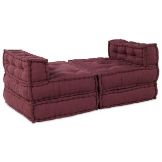 Modularna jednostka sofy 4 pcs Bordowy tkanina