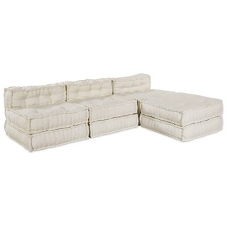 Modularna jednostka sofy 4 pcs kremowy tkanina