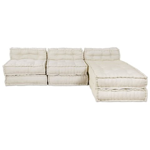 Modularna jednostka sofy 4 pcs kremowy tkanina