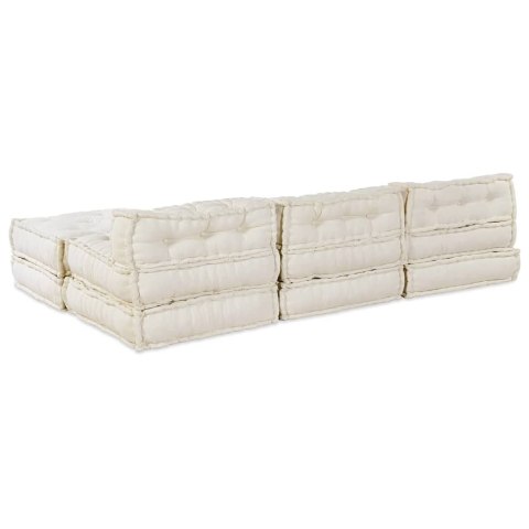 Modularna jednostka sofy 4 pcs kremowy tkanina