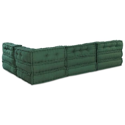 Modularna jednostka sofy 4 pcs zielony tkanina