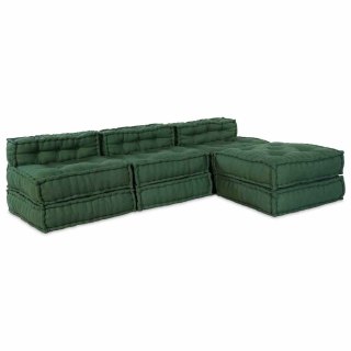 Modularna jednostka sofy 4 pcs zielony tkanina